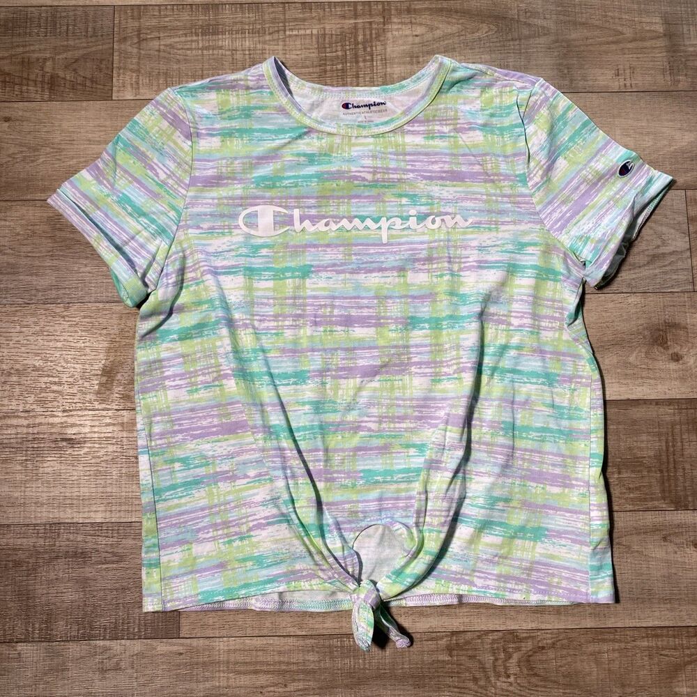 Champion Multi-Color Front Tie Athletic Shirt Girls Size Large